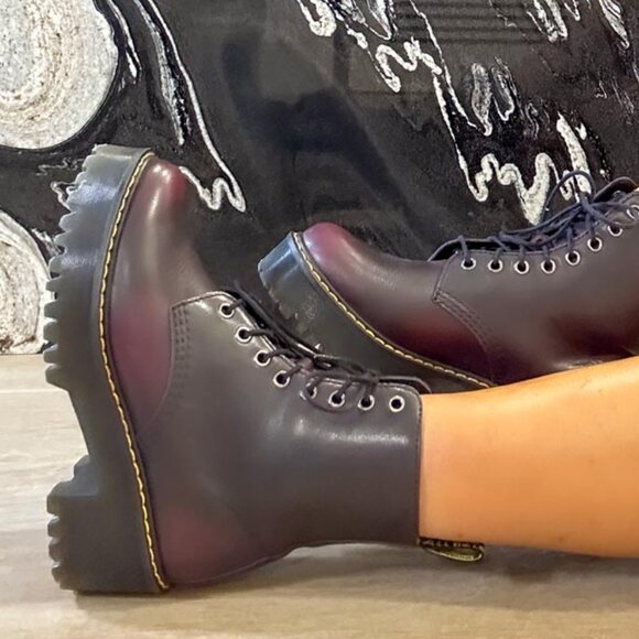 Indie Sleeze Doc Marten Smooth Leather Platform Punk Boots, Goth Punk Shoes (6.5 - Picture 3 of 11